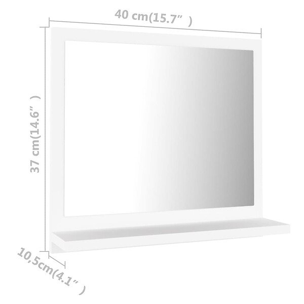 VIDAXL - vidaXL Miroir de salle de bain Blanc 40x10,5x37 cm Bois d’ingénierie - large