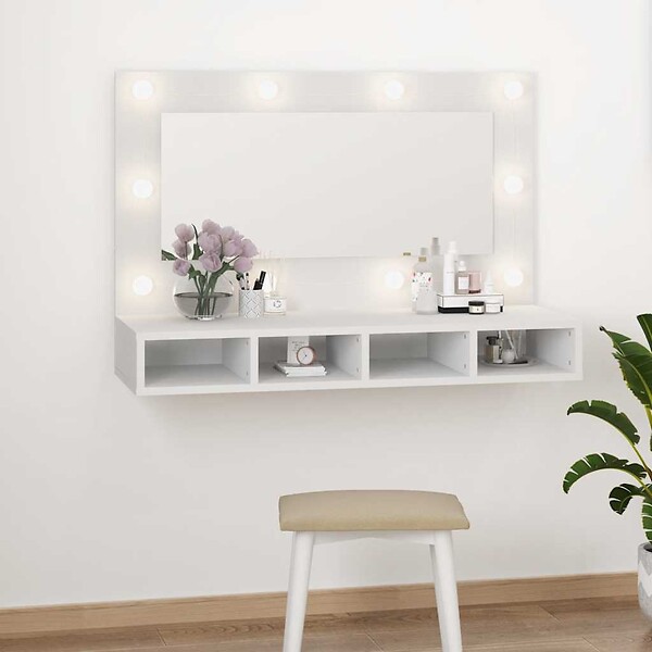 VIDAXL - vidaXL Armoire à miroir avec LED blanc 90x31,5x62 cm - large