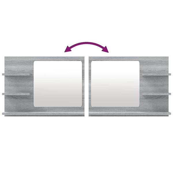 VIDAXL - vidaXL Miroir de bain Sonoma gris 60x10,5x45 cm Bois d'ingénierie - large
