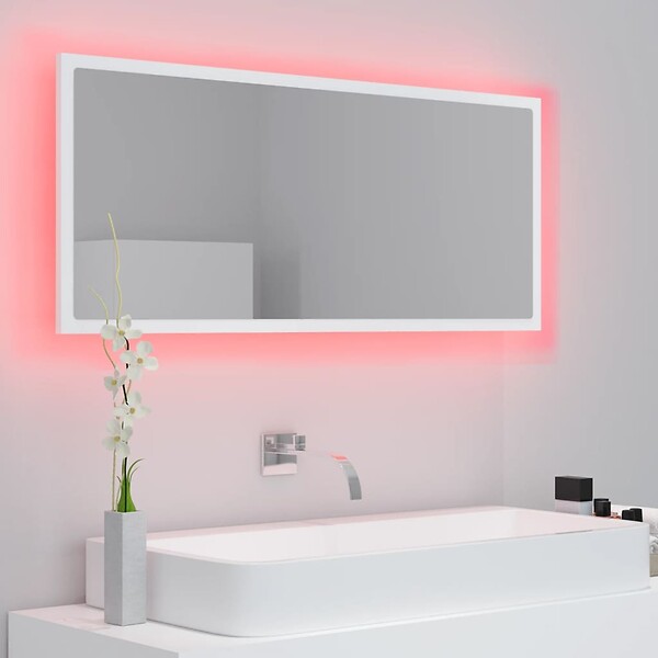 VIDAXL - vidaXL Miroir à LED de salle de bain Blanc 100x8,5x37 cm Acrylique - large