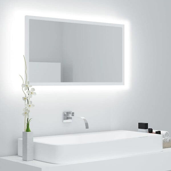 VIDAXL - vidaXL Miroir à LED de salle de bain Blanc 80x8,5x37 cm Acrylique - large