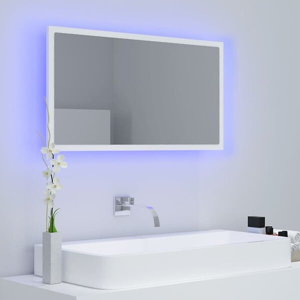 VIDAXL - vidaXL Miroir à LED de salle de bain Blanc 80x8,5x37 cm Acrylique - large