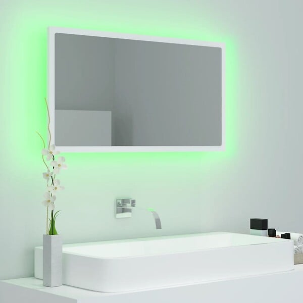VIDAXL - vidaXL Miroir à LED de salle de bain Blanc 80x8,5x37 cm Acrylique - large