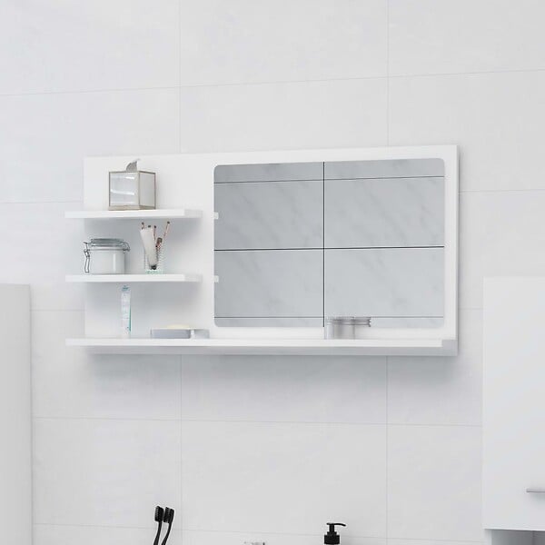 VIDAXL - vidaXL Miroir de salle de bain blanc 90x10,5x45 cm bois d’ingénierie - large