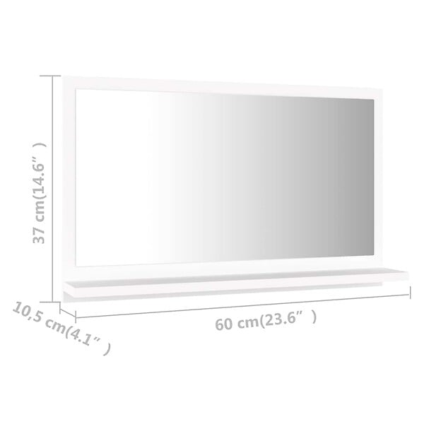 VIDAXL - vidaXL Miroir de salle de bain Blanc 60x10,5x37 cm Bois d’ingénierie - large