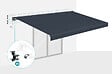 CAZEBOO - Cazeboo Store banne motorisé semi-coffre FAZZIO 5x3 m - Toile premium 320g/m2 Gris - vignette