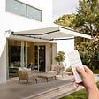 CAZEBOO - Cazeboo Store banne motorisé semi-coffre FAZZIO 4x3 m- Toile premium 320g/m2 Beige - vignette