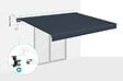 CAZEBOO - Cazeboo Store banne motorisé semi-coffre FAZZIO 4x3 m - Toile premium 320g/m2 Gris - vignette