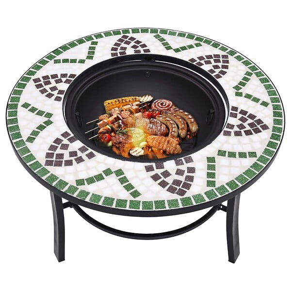 VIDAXL - vidaXL Foyer mosaïque Vert 68 cm Céramique - large