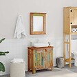 VIDAXL - Ensemble meuble sous vasque et miroir en bois massif recyclé - vignette