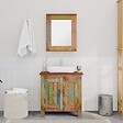 VIDAXL - Ensemble meuble sous vasque et miroir en bois massif recyclé - vignette