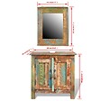 VIDAXL - Ensemble meuble sous vasque et miroir en bois massif recyclé - vignette
