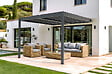 CAZEBOO - Cazeboo Pergola bioclimatique adossée PIANA 3x3 m aluminium gris - Lames orientables - vignette