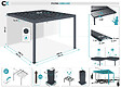 CAZEBOO - Cazeboo Pergola bioclimatique adossée PIANA 3x3 m aluminium gris - Lames orientables - vignette
