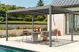 CAZEBOO - Cazeboo Pergola bioclimatique autoportée PIANA 4x3 m aluminium taupe - Lames orientables - vignette