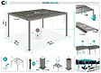 CAZEBOO - Cazeboo Pergola bioclimatique autoportée PIANA 4x3 m aluminium taupe - Lames orientables - vignette