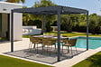 CAZEBOO - Cazeboo Pergola bioclimatique autoportée PIANA 3x3 m aluminium gris - lames orientables - vignette