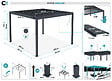 CAZEBOO - Cazeboo Pergola bioclimatique autoportée PIANA 3x3 m aluminium gris - lames orientables - vignette