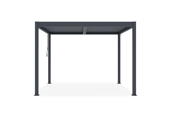 CAZEBOO - Cazeboo Pergola bioclimatique autoportée PIANA 3x3 m aluminium gris - lames orientables - large