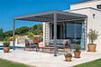 CAZEBOO - Cazeboo Pergola bioclimatique adossée PIANA 4x3 m aluminium gris - Lames orientables - vignette