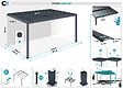CAZEBOO - Cazeboo Pergola bioclimatique adossée PIANA 4x3 m aluminium gris - Lames orientables - vignette