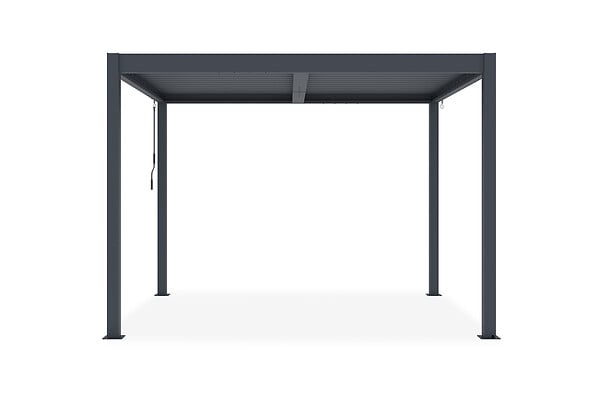 CAZEBOO - Cazeboo Pergola bioclimatique autoportée PIANA 3x2,5 m aluminium gris - lames orientables - large