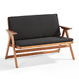 OVIALA - Salon de  jardin pliant 4 places en bois  - Sisco - vignette