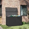 VIDAXL - vidaXL Boîte de rangement de jardin noir 150x100x100 cm résine tressée - vignette