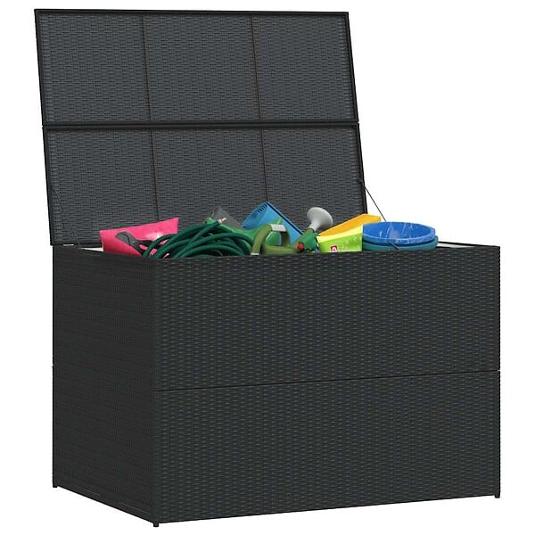 VIDAXL - vidaXL Boîte de rangement de jardin noir 150x100x100 cm résine tressée - large