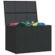 VIDAXL - vidaXL Boîte de rangement de jardin noir 150x100x100 cm résine tressée - vignette