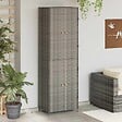 VIDAXL - vidaXL Armoire de rangement jardin Gris 59x40x180 cm Résine tressée - vignette