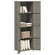VIDAXL - vidaXL Armoire de rangement jardin Gris 59x40x180 cm Résine tressée - vignette