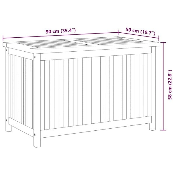 VIDAXL - vidaXL Boîte de rangement de jardin 90x50x58 cm Bois de teck solide - large