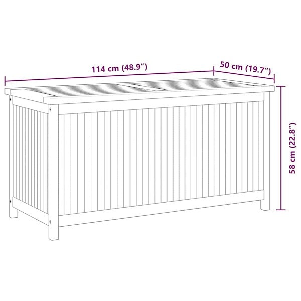 VIDAXL - vidaXL Boîte de jardin 114x50x58 cm Bois massif de teck - large