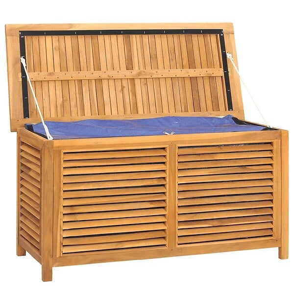 VIDAXL - vidaXL Boîte de rangement jardin et sac 114x50x58 cm bois massif teck - large