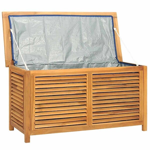 VIDAXL - vidaXL Boîte de rangement jardin et sac 114x50x58 cm bois massif teck - large