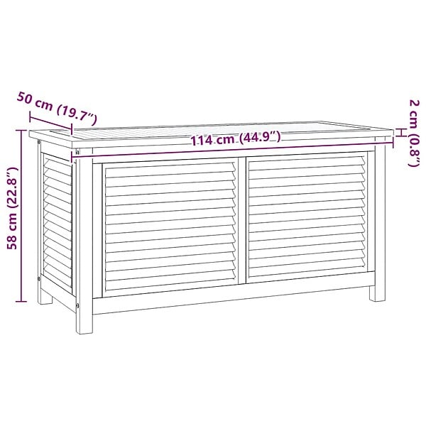 VIDAXL - vidaXL Boîte de rangement jardin et sac 114x50x58 cm bois massif teck - large