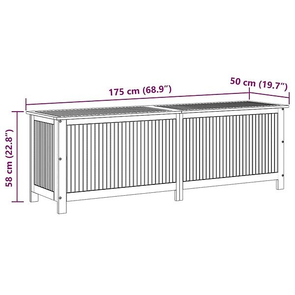 VIDAXL - vidaXL Boîte de rangement de jardin 175x50x58 cm Bois d'acacia solide - large