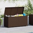 VIDAXL - vidaXL Boîte de rangement de jardin marron 120x50x60 cm résine tressée - vignette