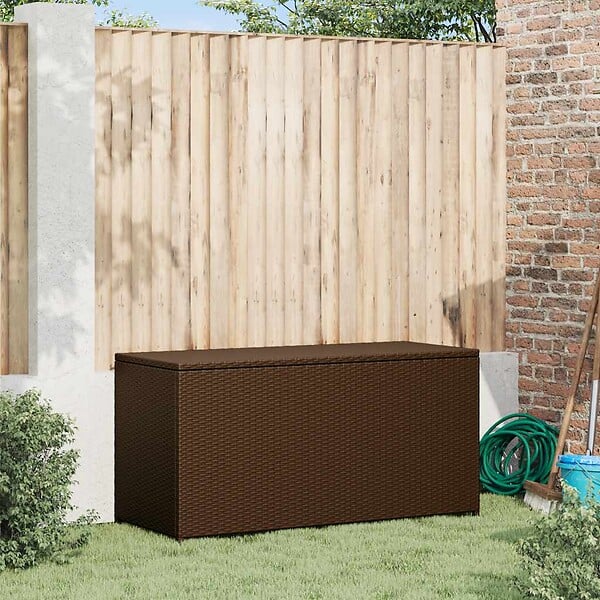 VIDAXL - vidaXL Boîte de rangement de jardin marron 120x50x60 cm résine tressée - large