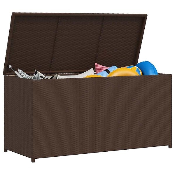 VIDAXL - vidaXL Boîte de rangement de jardin marron 120x50x60 cm résine tressée - large