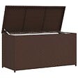 VIDAXL - vidaXL Boîte de rangement de jardin marron 120x50x60 cm résine tressée - vignette