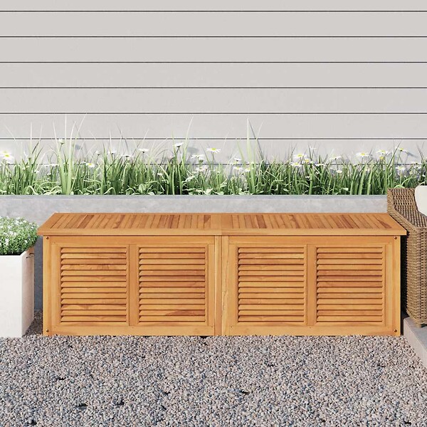 VIDAXL - vidaXL Boîte de rangement jardin et sac 175x50x55 cm bois massif teck - large