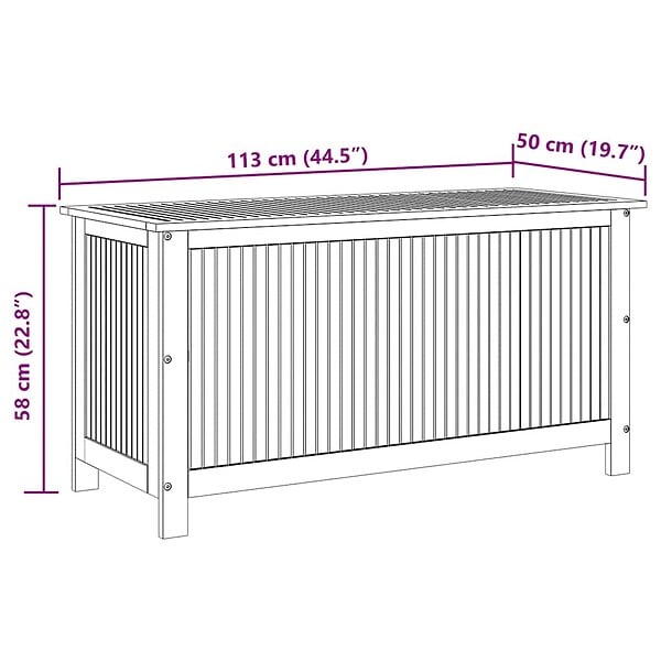VIDAXL - vidaXL Boîte de rangement de jardin 113x50x58 cm Bois d'acacia solide - large