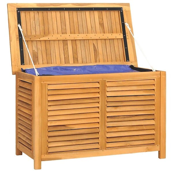 VIDAXL - vidaXL Boîte de rangement de jardin et sac 90x50x58cm bois massif teck - large