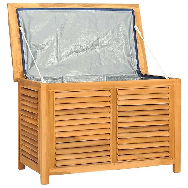 VIDAXL - vidaXL Boîte de rangement de jardin et sac 90x50x58cm bois massif teck - large