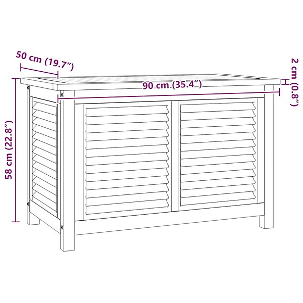 VIDAXL - vidaXL Boîte de rangement de jardin et sac 90x50x58cm bois massif teck - large