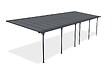 CAZEBOO - Cazeboo Pergola/Carport adossée 30m² KLEO 10x3 m gris - toit terrasse en aluminium et polycarbonate - vignette