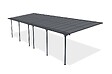CAZEBOO - Cazeboo Pergola/Carport adossée 30m² KLEO 10x3 m gris - toit terrasse en aluminium et polycarbonate - vignette
