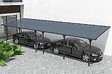 CAZEBOO - Cazeboo Pergola/Carport adossée 30m² KLEO 10x3 m gris - toit terrasse en aluminium et polycarbonate - vignette